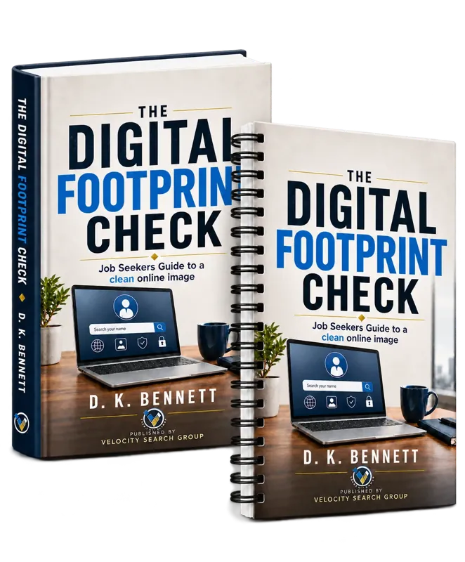 The locked Digital Footprint Check Complete eBook and spiral workbook bundle