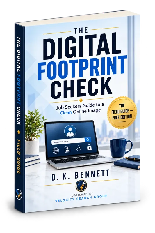 The Digital Footprint Check Field Guide Free Edition shown as a three-dimensional book
